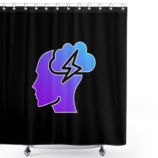 Personality  Brainstorm Blue Gradient Vector Icon Shower Curtains