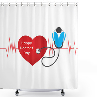 Personality  Happy Doctors Day Banner Shower Curtains