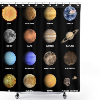 Personality  Planets And Some Moons Of The Solar System Shower Curtains