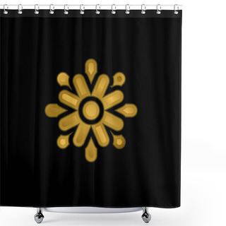 Personality  Aster Gold Plated Metalic Icon Or Logo Vector Shower Curtains