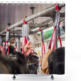 Personality  Crowded People In Public Transportation Shower Curtains