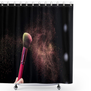 Personality  Make-up Brush With Powder Explosion Shower Curtains