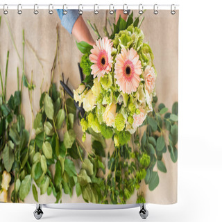 Personality  Florist Arranging Flowers Shower Curtains