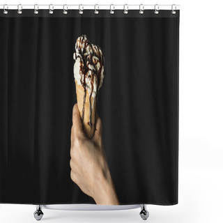 Personality  Ice Cream With Topping  Shower Curtains