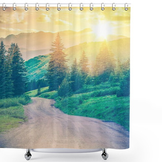 Personality  Scenic Mountain Road Shower Curtains