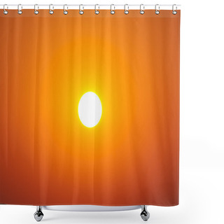 Personality  Bright Big Sun On Sky With Yellow Orange Gradient Colors Shower Curtains