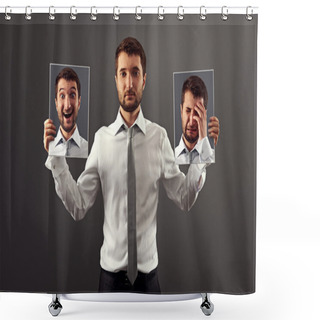 Personality  Man Do Not Showing His Emotions Shower Curtains