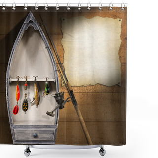 Personality  Fishing Tackle - Small Boat Shower Curtains