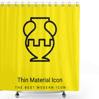 Personality  Ancient Jar Outline In A Museum Minimal Bright Yellow Material Icon Shower Curtains