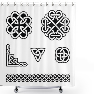 Personality  Celtic Knots Patterns - Vector Shower Curtains