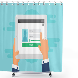 Personality  Web Template Of Tablet Login Form Shower Curtains