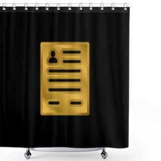 Personality  Application Form Gold Plated Metalic Icon Or Logo Vector Shower Curtains