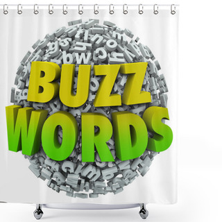 Personality  Buzzwords 3d Words On A Ball Shower Curtains