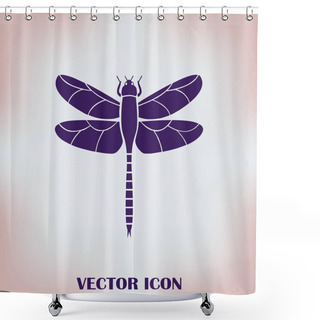 Personality  Beautiful Icon Dragonfly Vector Illustration On A Background Shower Curtains