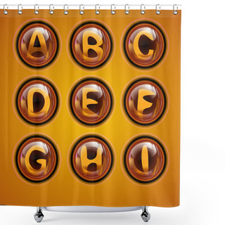 Personality  Gold Letters, Vector, Education   Shower Curtains