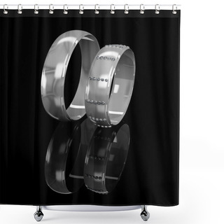 Personality  Wedding Rings Shower Curtains