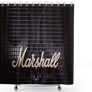 Personality  Marshall Logo On Bass Speaker Shower Curtains
