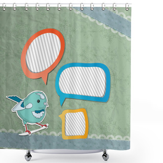 Personality  Vector Frame With Bird Shower Curtains