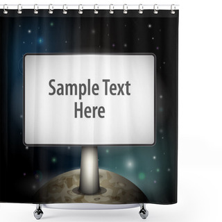 Personality  Vector Planet With Board For Your Text Shower Curtains