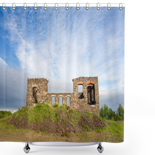 Personality  Abandoned Stone Building Shower Curtains
