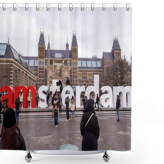 Personality  AMSTERDAM, NETHERLANDS - FEBRUARY 08: Rijksmuseum Amsterdam Shower Curtains