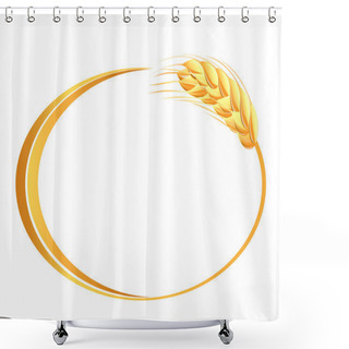 Personality  Wheat Ears Icon Shower Curtains