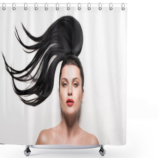 Personality  Woman With Beautiful Hair Shower Curtains