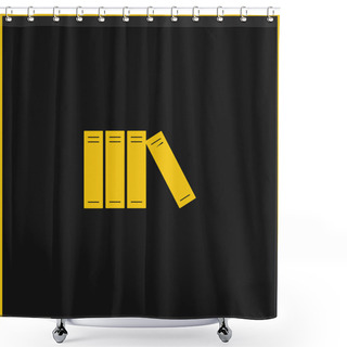 Personality  Books Arranged Vertically Yellow Glowing Neon Icon Shower Curtains