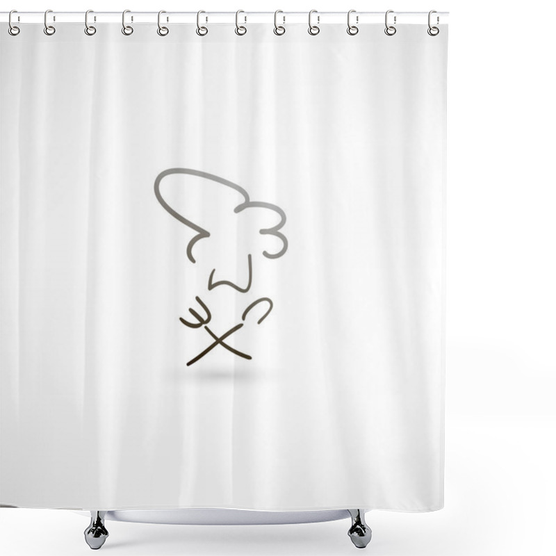 Personality  Chef Hat Icon Shower Curtains