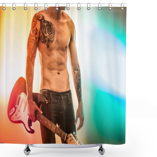 Personality  Musician Playing The Guitar On The Stage Shower Curtains