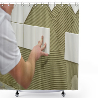 Personality  Wall Tile Glue Shower Curtains
