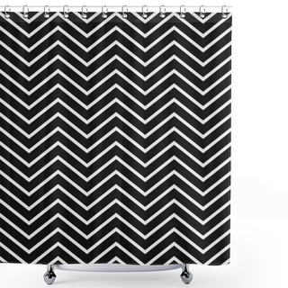 Personality  Black And White Chevron Pattern (Seamlessly Repeatable) Shower Curtains