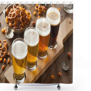 Personality  Assorted Beers In A Flight Shower Curtains