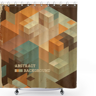 Personality  Abstract Retro Cubes Background, Vector Illustration Shower Curtains