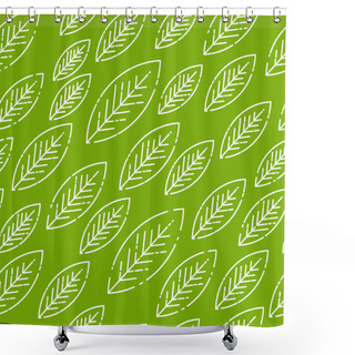 Personality  Green Leaves Seamless Pattern. Template For Wallpapers, Site Background, Print Design, Cards, Menu Design, Invitation. Summer And Autumn Theme. Vector Illustration. Shower Curtains