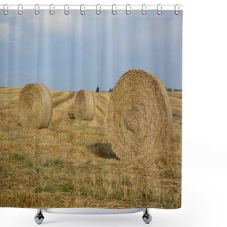 Personality  Haystacks In A Field Shower Curtains