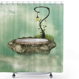 Personality  Floating Rock Shower Curtains