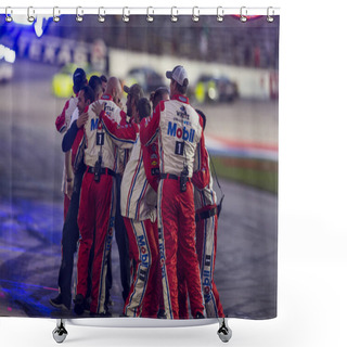 Personality  November 04, 2018 - Ft. Worth, Texas, USA: Kevin Harvick (4) Takes The Checkered Flag And Wins The AAA Texas 500 At Texas Motor Speedway In Ft. Worth, Texas. Shower Curtains