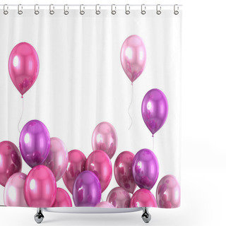 Personality  3d Color Helium Balloon Shower Curtains