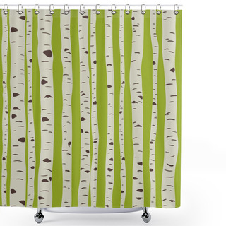 Personality  Birches In Vector Shower Curtains