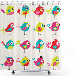Personality  Seamless Birds Pattern Shower Curtains