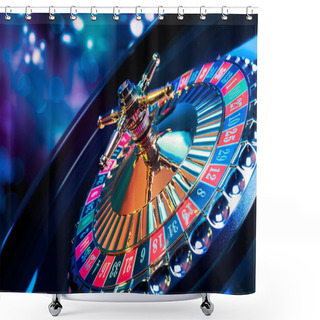 Personality  Roulette Wheel Background Shower Curtains