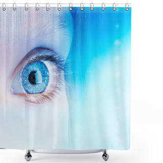 Personality  Futuristic Eye Concept. Shower Curtains