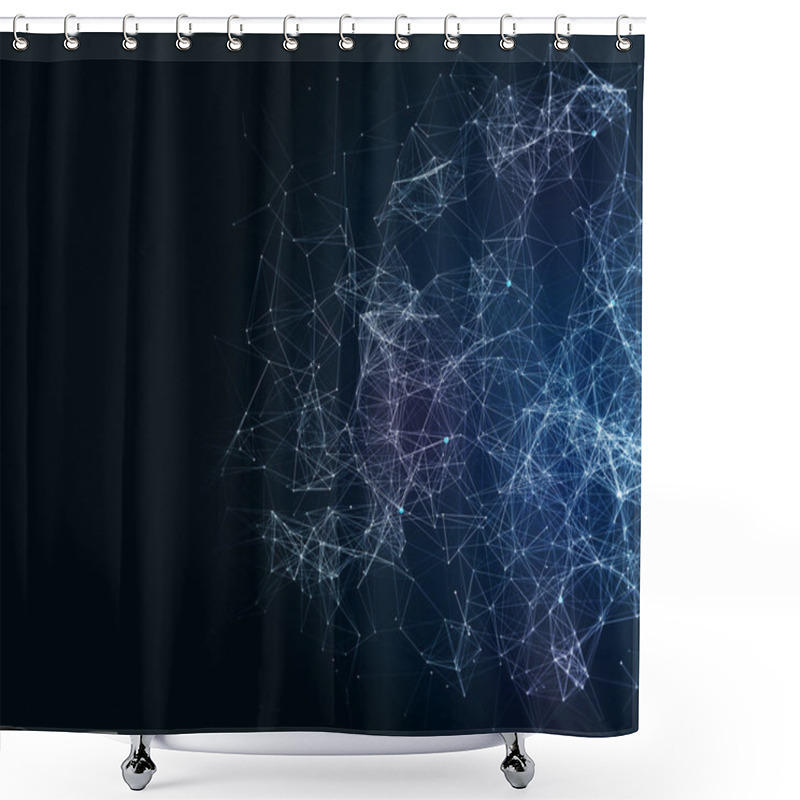 Personality  Digital Background With Cybernetic Particles Shower Curtains