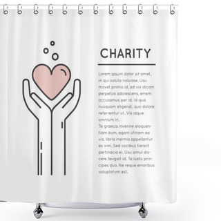 Personality  Card Or Poster Template With Charity And Fundraising Objects Shower Curtains