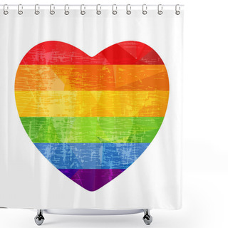 Personality  Rainbow Heart-01 Shower Curtains