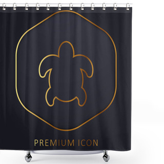 Personality  Big Turtle Golden Line Premium Logo Or Icon Shower Curtains