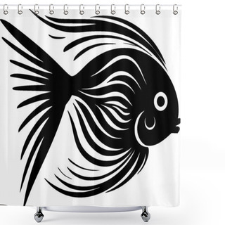 Personality  Angelfish - Minimalist And Simple Silhouette - Vector Illustration Shower Curtains