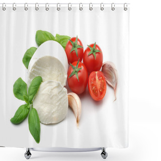 Personality  Mozzarella, Basil And Garlic Shower Curtains