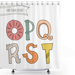 Personality  Cute Hand Drawn Alphabet Shower Curtains